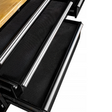 Built with a heavy-duty steel frame and a solid wooden worktop for long-lasting performance.