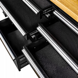 Each drawer is lined with a non-slip mat, preventing tools from shifting and protecting the interior from damage.