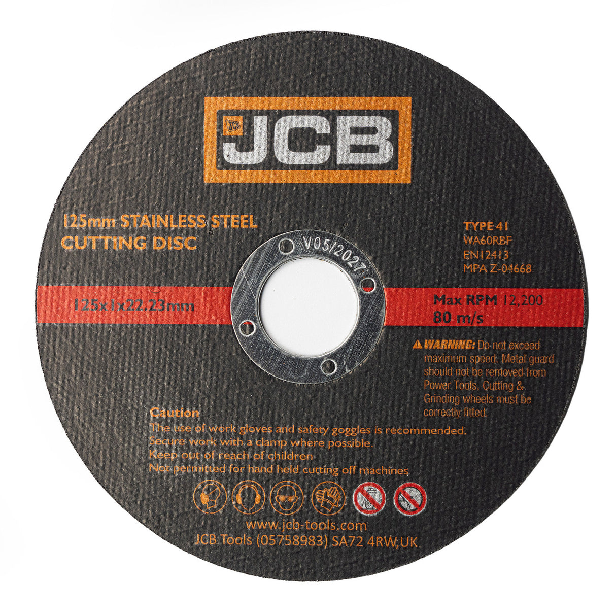 125mm (5'') Stainless Steel Cutting Disc
Max RPM: 13,300