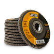 JCB Metal 80 Grit Flap Discs 115mm (4 1/2'') x 22.23mm, 10 Pack | JCB-FDC115-80-10PK
