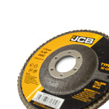 Pack of 10 durable high-strength polyester flaps with aluminium oxide grains, reinforced by a multilayer fibreglass backing plate.