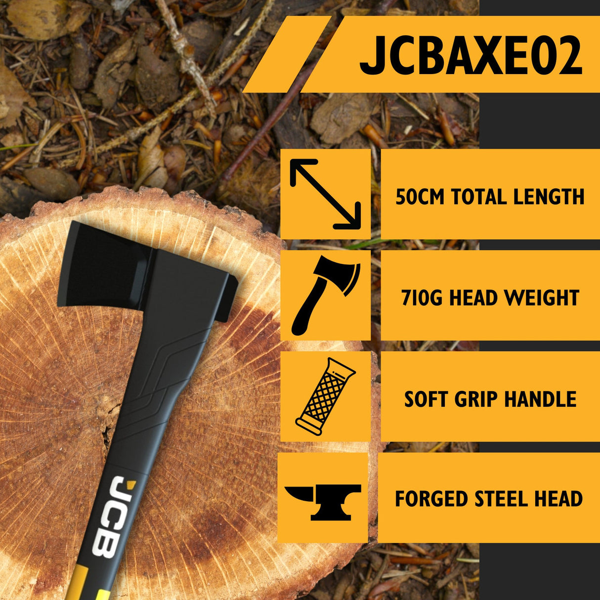 Key Features - 50cm Total Length, 710g Weight, Soft Grip Handle, Forged Steel Head