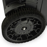 With two large 9” all-terrain wheels