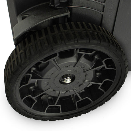 With two large 9” all-terrain wheels