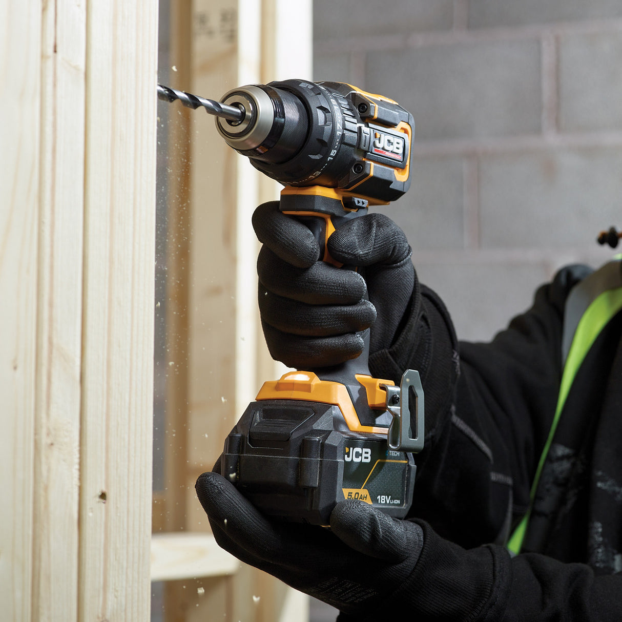 JCB Pro 18V Compact Combi Drill 75Nm, Brushless, 2-Speed, 23+3 Positions & 13mm Metal Chuck (Bare Tool) | JCB-18PCD-75