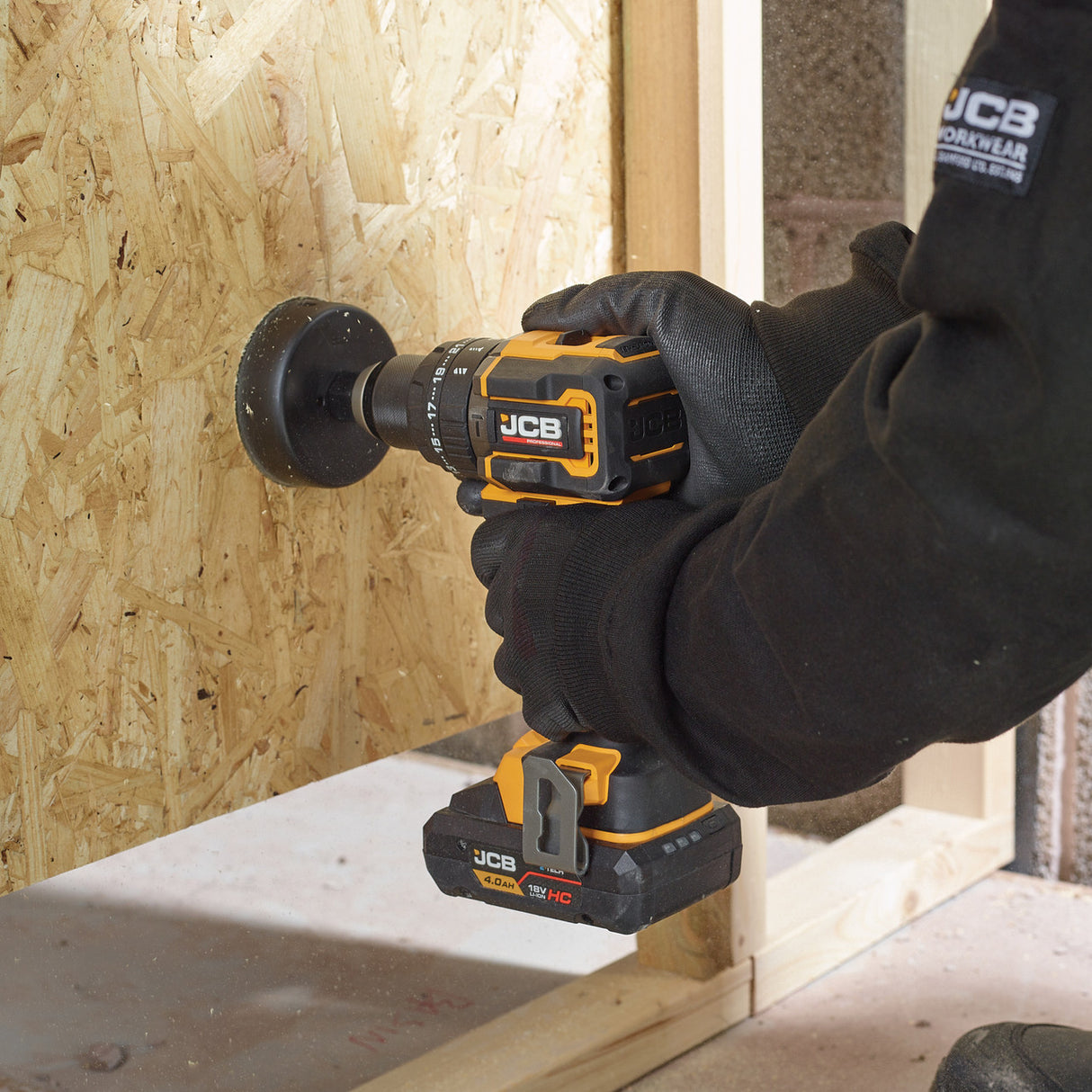 JCB Pro 18V Drill Driver 75Nm, Brushless, 2-Speed, 23+3 Positions & 13mm ROHM Keyless Chuck (Bare Tool) | JCB-18PDD-75