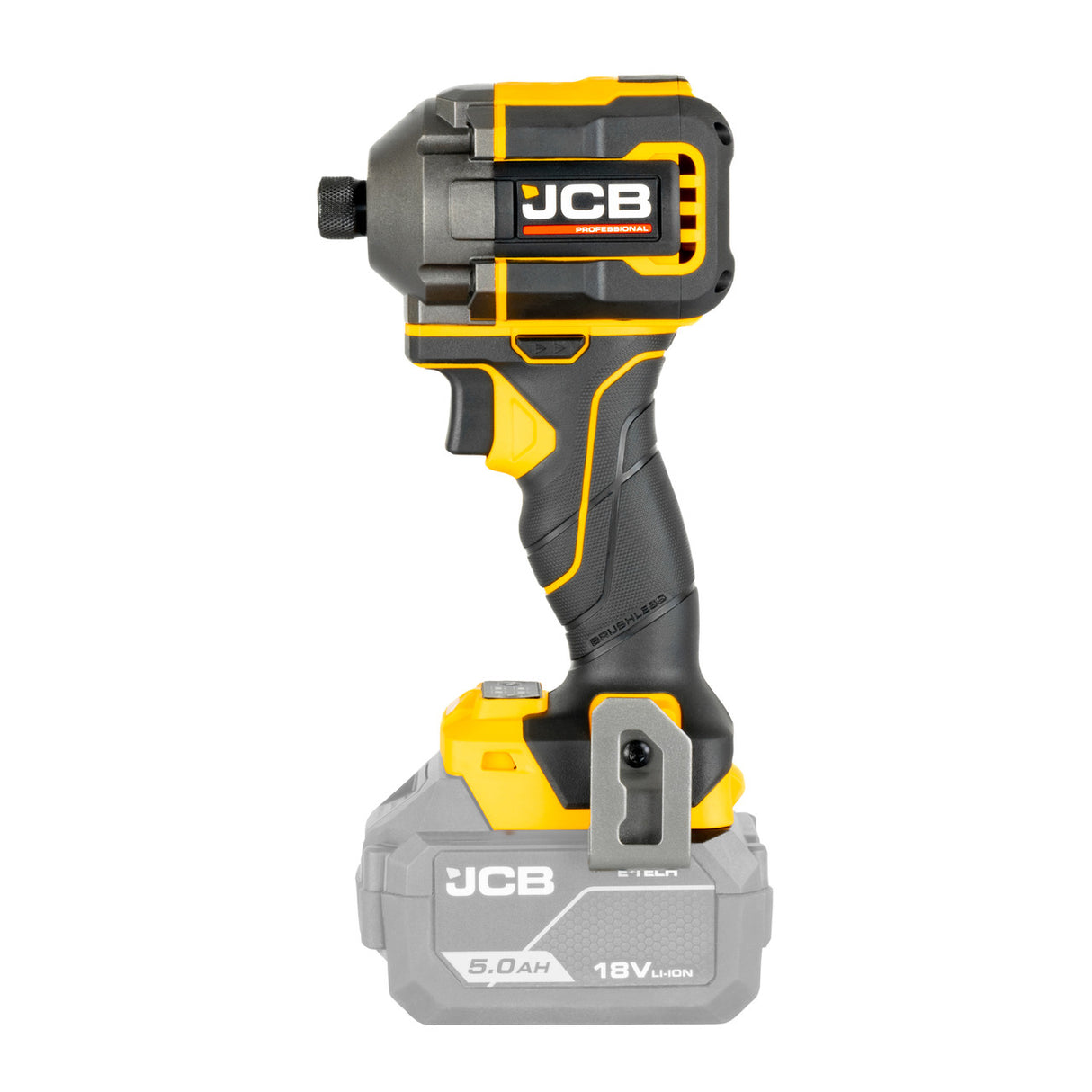 JCB Pro 18V 5-Piece Pro Kit, Combi Drill (160Nm), Impact Driver (230Nm), Circular Saw (185mm), Angle Grinder (115mm), Jigsaw, 2x2Ah & 2x5Ah Batteries, Dual 4.5A Fast Charger & Soft Tool Bag | JCB-18PKIT-8