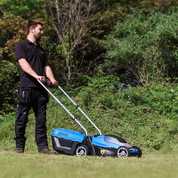 Hyundai 12.6'' / 32cm 40V Cordless Lawnmower Rear Roller 2.5Ah Li-Ion Battery Powered | HYM40LI330P