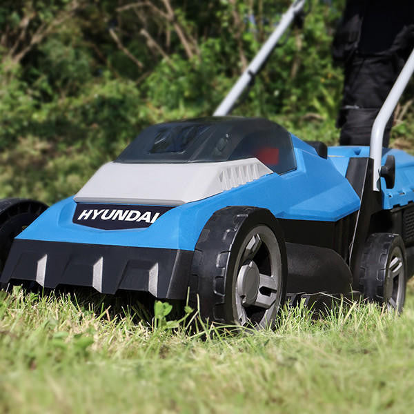 Hyundai 12.6'' / 32cm 40V Cordless Lawnmower Rear Roller 2.5Ah Li-Ion Battery Powered | HYM40LI330P