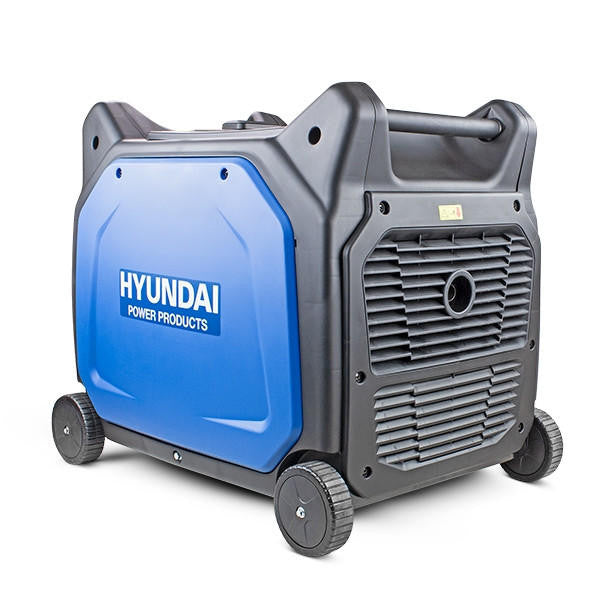 Hyundai 6600W / 6.6kW Petrol Inverter Generator, Remote Keyfob & Electric Start, Wheels & Closed Case Design, DC & USB | HY6500SEi