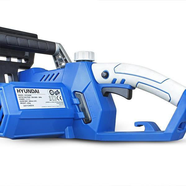 Hyundai 16" 40cm Electric Chainsaw 2400W 230V & Garden Trolley on Wheels, 100kg Load with Brakes | HYC2400E+GTW260