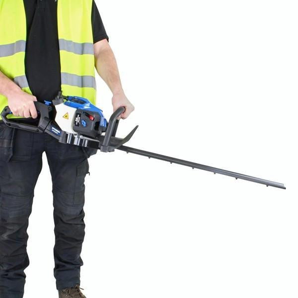 Hyundai 26cc 600mm Petrol Hedge Trimmer Cutter, Easy-Start & Lightweight 2-stroke & Garden Trolley on Wheels, 100kg Load with Brakes | HYHT2600X+GTW260