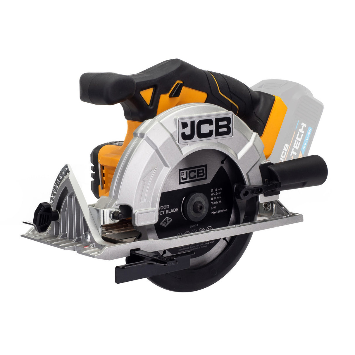 JCB 18V Cordless Circular Saw 165mm 6.5" Li-Ion Battery 2-5.0Ah | 21-18CS-B - Bare Unit + 4.0Ah Battery