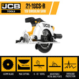 JCB 18V Cordless Circular Saw 165mm 6.5" Li-Ion Battery 2-5.0Ah | 21-18CS-B - Bare Unit + 4.0Ah Battery