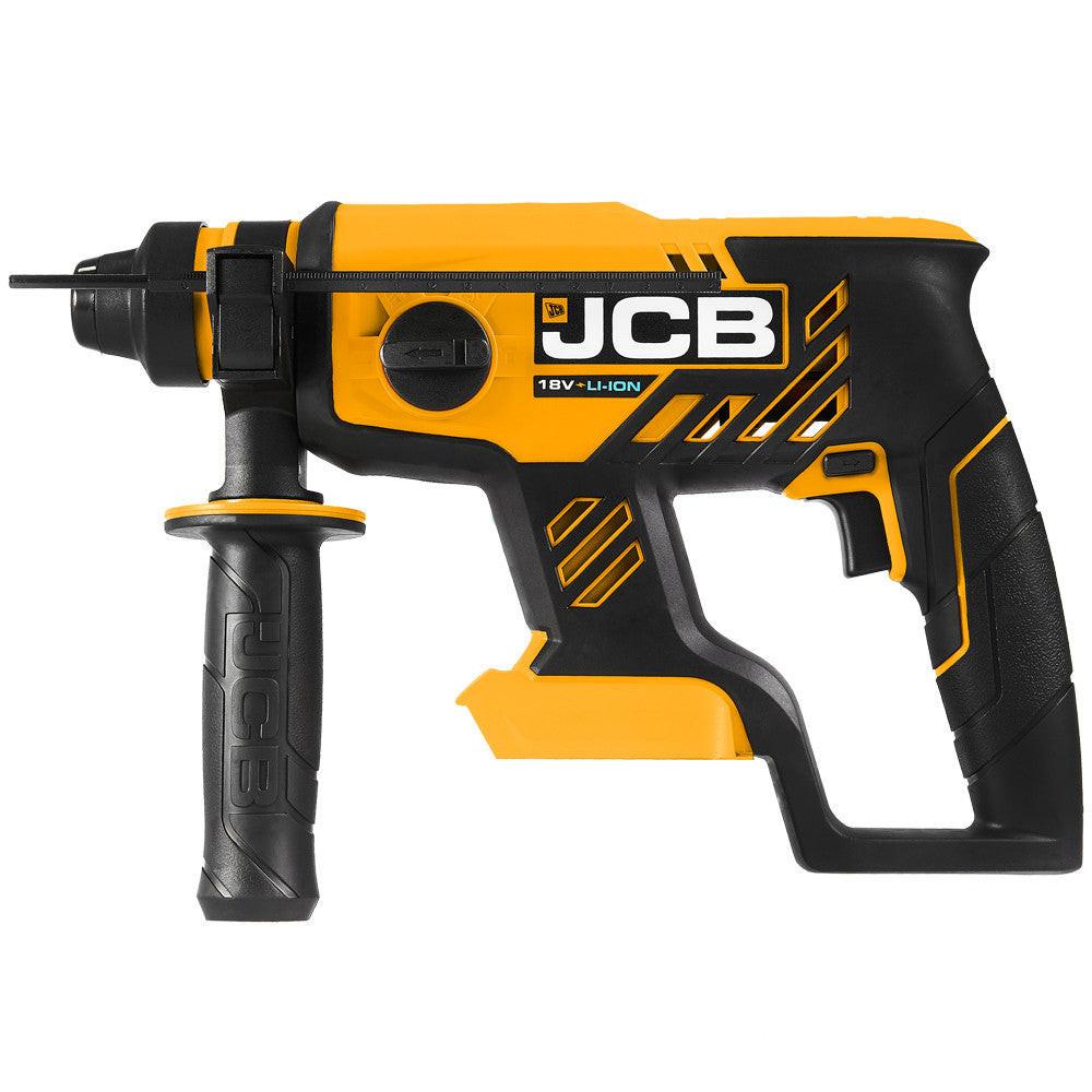 JCB 18V 1.7J Brushless SDS Rotary Compact Hammer Drill, 2-5Ah Li-ion Battery, 4x SDS Bits, Keyless and SDS Plus Chuck | 21-18BLRH-B - Bare Unit