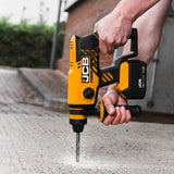 JCB 18V 1.7J Brushless SDS Rotary Compact Hammer Drill, 2-5Ah Li-ion Battery, 4x SDS Bits, Keyless and SDS Plus Chuck | 21-18BLRH-B - Bare Unit