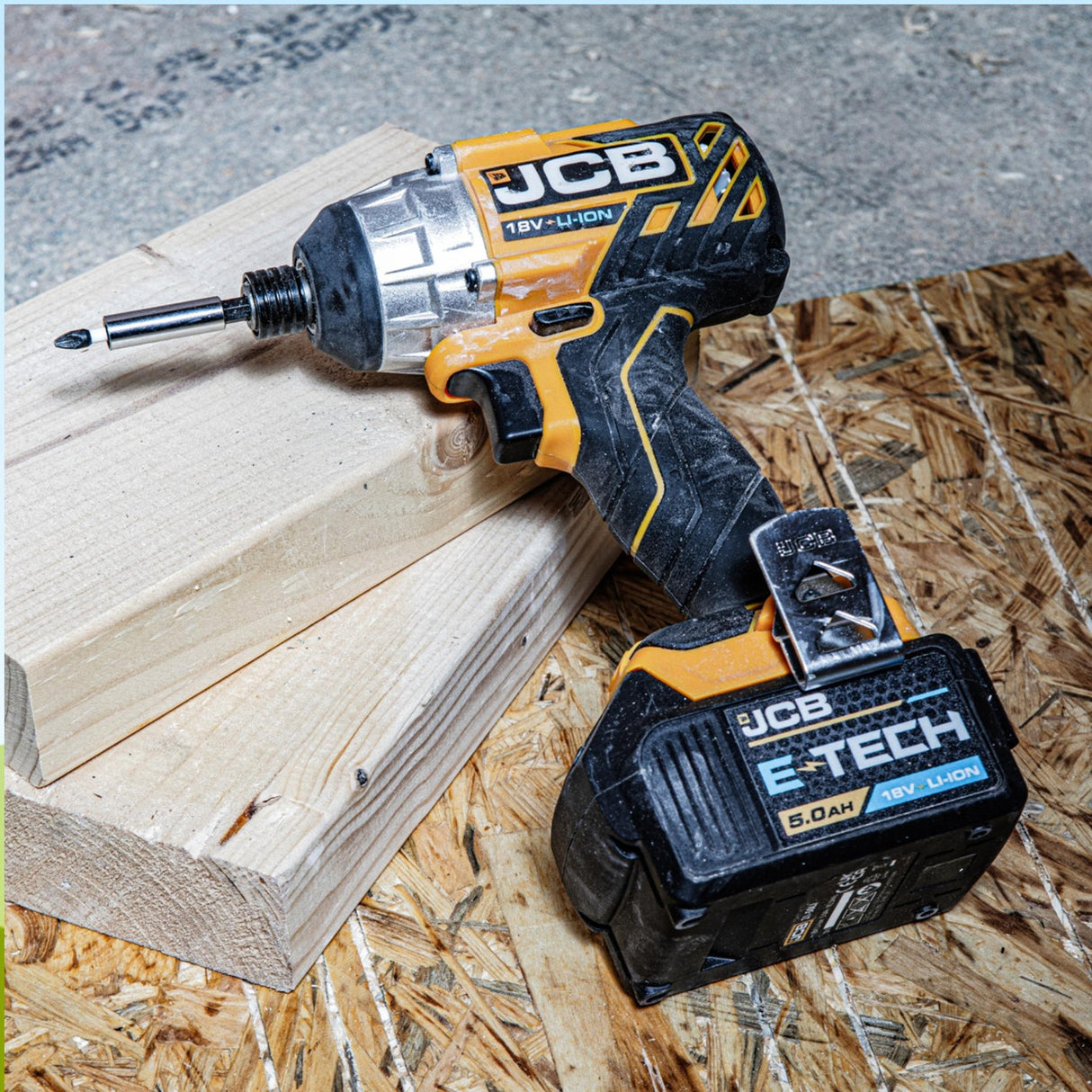 JCB 18V Brushless Impact Driver,180Nm, 2.0Ah-5.0Ah Li-Ion Batteries, 1/4" Hex Quick Release Chuck | 21-18BLID-B - Bare Unit + 4.0Ah Battery