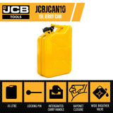 JCB 10L Jerry Can, Heavy-Duty 0.8mm Steel | JCBJCAN10 - 10L Jerry Can