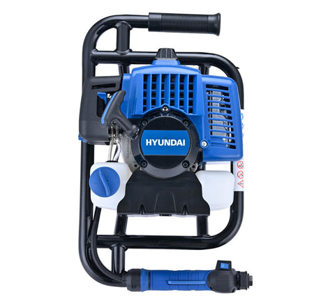 Hyundai petrol hole digger with interchangeable auger drill bits