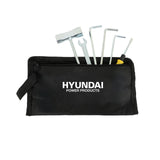 Hyundai HYEAB5600X handle controls and 56cc engine detail