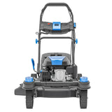 Hyundai petrol lawn mower with high capacity grass catcher for large lawns