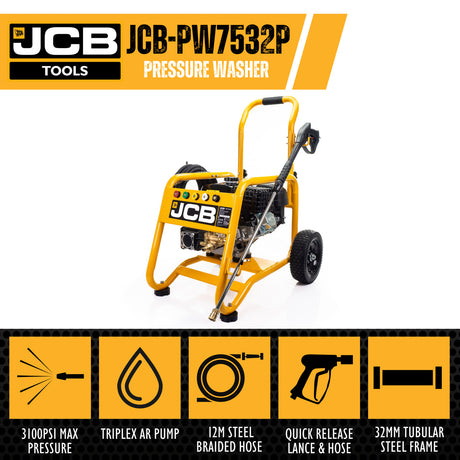 Features of the JCB 213 Bar Petrol Pressure Washer