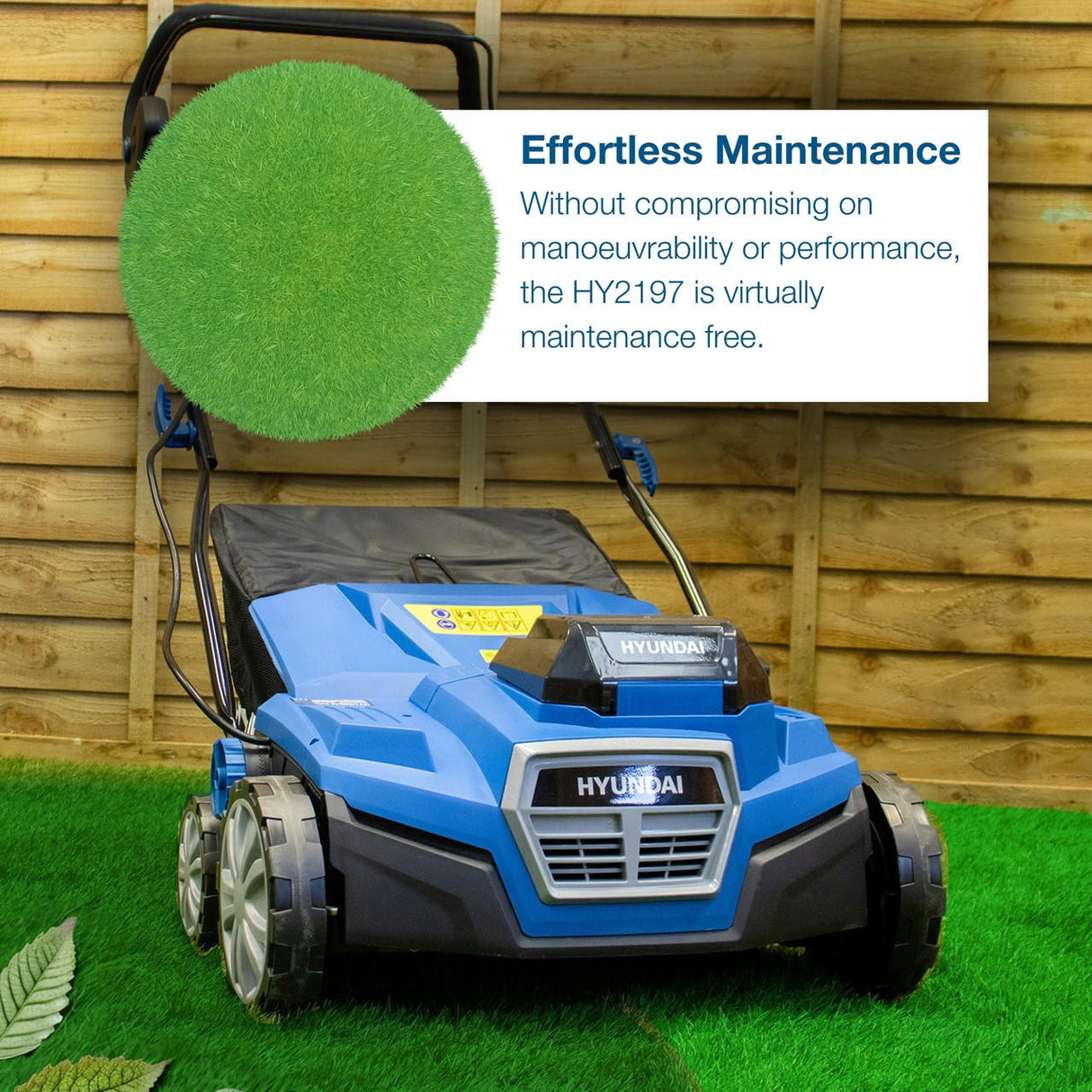 Hyundai 15'' 38 cm 2x 20V (40V) Artificial Grass Brush, 4Ah Li-ion Batteries, Brushless Motor | HY2197