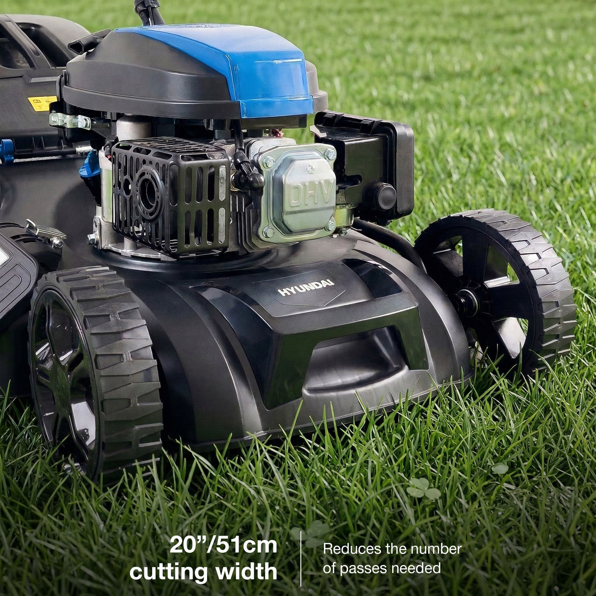 Hyundai 20" / 51cm Self-Propelled Petrol Lawnmower, Electric Start, 196cc | HYM20200SPEX