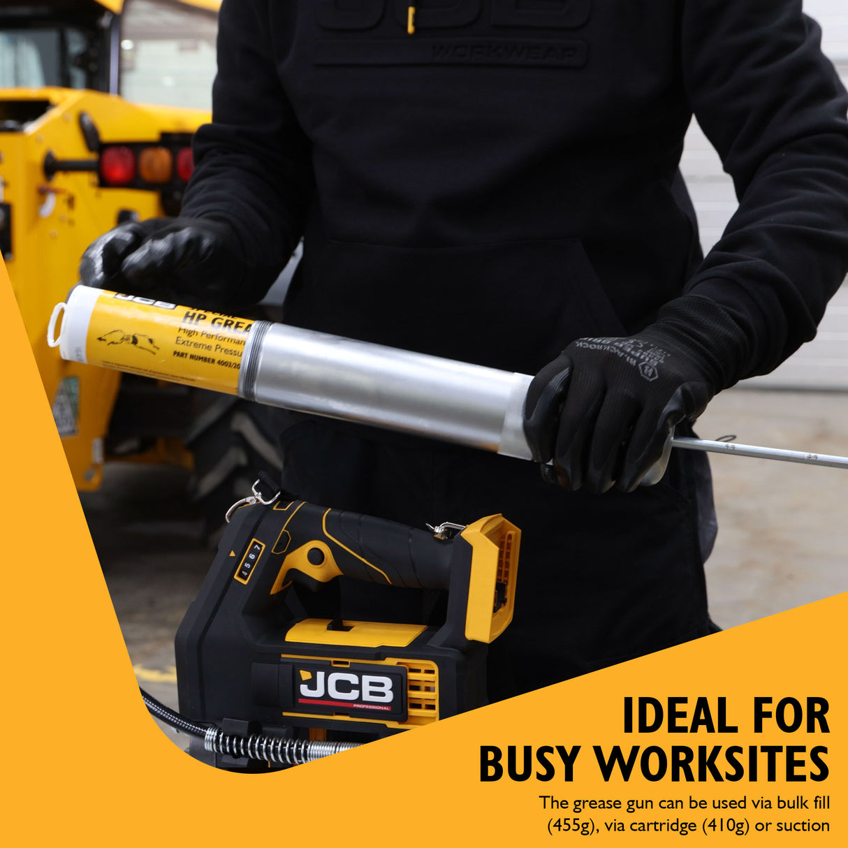 JCB Pro 18V Grease Gun Kit with 5.0Ah Battery & 9A Super Fast Charger | JCB-18PGG-VS-5