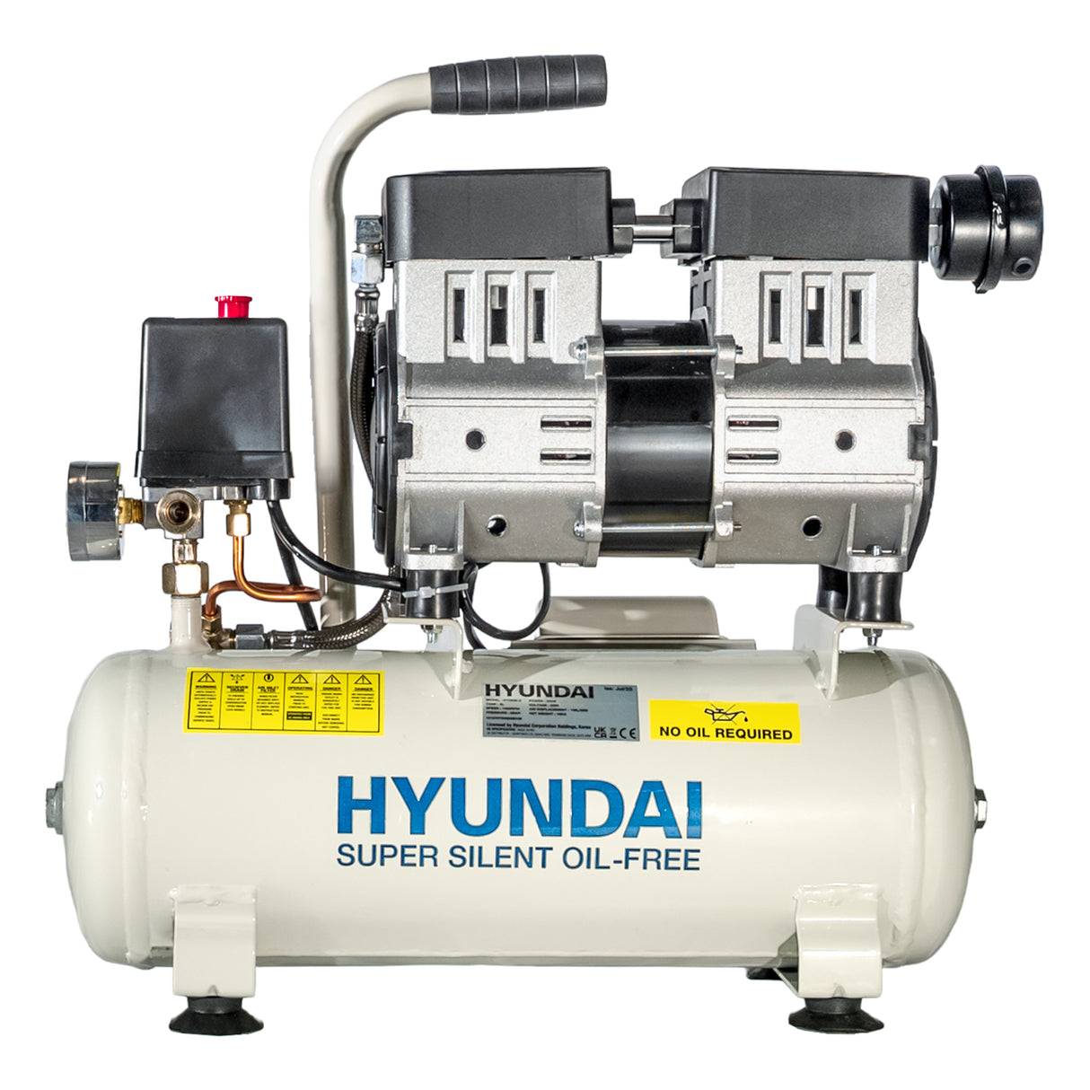 Hyundai 550W 8L Oil Free Low Noise Portable Air Compressor 4CFM 100psi Direct Drive | HY5508X