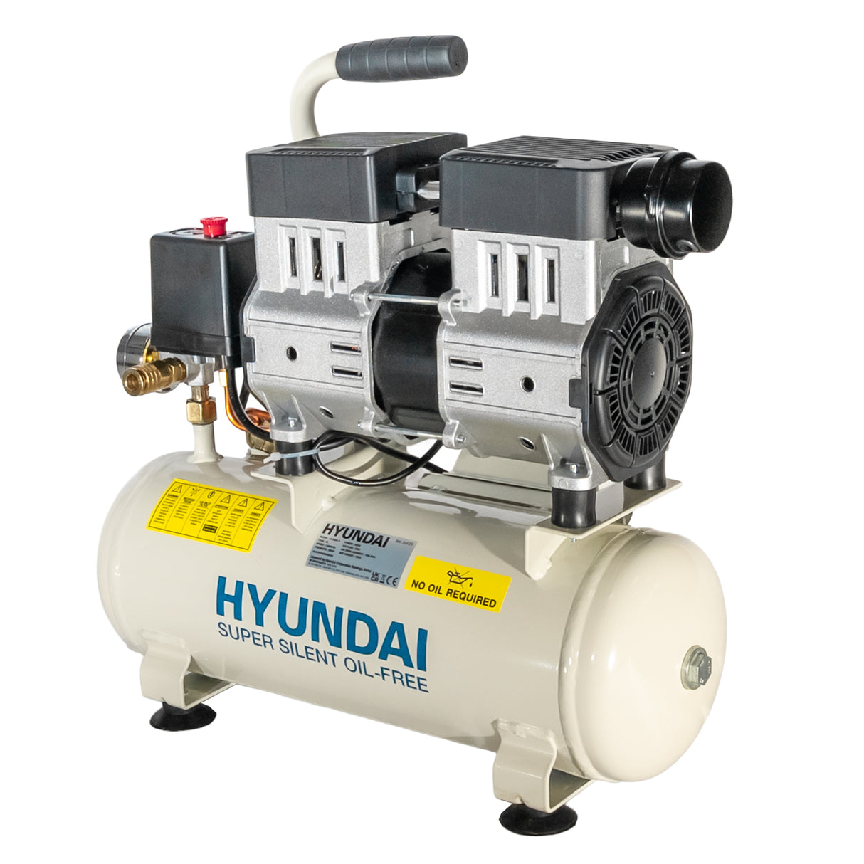 Hyundai 550W 8L Oil Free Low Noise Portable Air Compressor 4CFM 100psi Direct Drive | HY5508X