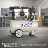 Hyundai 750W 24L Oil Free Low Noise Portable Air Compressor 5.2CFM 118psi Direct Drive | HY7524X