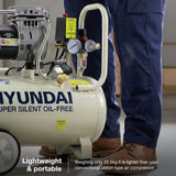 Hyundai 750W 24L Oil Free Low Noise Portable Air Compressor 5.2CFM 118psi Direct Drive | HY7524X