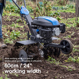 Hyundai 60cm / 24" Petrol Tiller, Electric Start, 173cc, 4 Blade Sets | HYT175EX