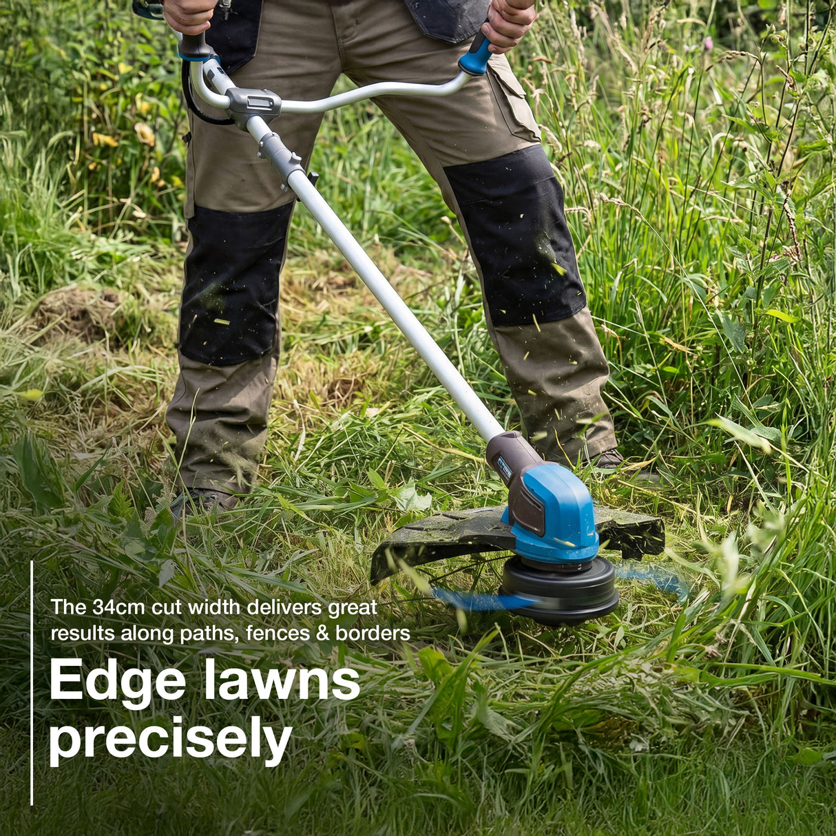 Hyundai 2x20V Brushless 2-in-1 Brush Cutter & String Trimmer, Straight Split Shaft, 3-Speed | HY40CGB26