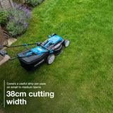 Hyundai 38cm / 15" 40V (2x20V) Brushless Cordless Lawnmower,  36L Bag | HY40CLM38