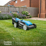 Hyundai 38cm / 15" 40V (2x20V) Brushless Cordless Lawnmower,  36L Bag | HY40CLM38