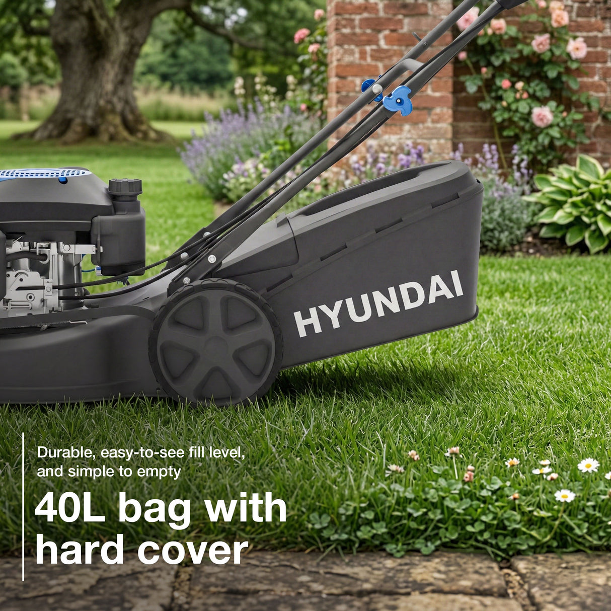 Hyundai 17" / 43cm Self-Propelled Petrol Lawnmower, 139cc, Mulching | HYM17150SPX