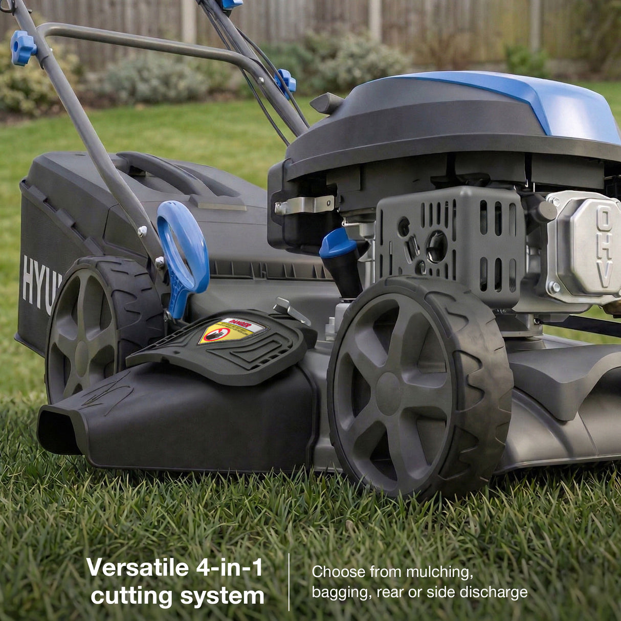 Hyundai 17" / 43cm Self-Propelled Petrol Lawnmower, 139cc, Mulching | HYM17150SPX