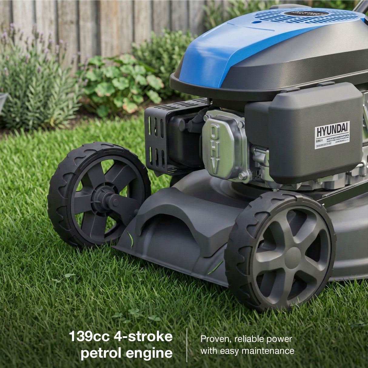 Hyundai 17" / 43cm Self-Propelled Petrol Lawnmower, 139cc, Mulching | HYM17150SPX