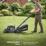 Hyundai 18" / 46cm Self-Propelled Petrol Lawnmower, 139cc, Mulching | HYM18150SPX