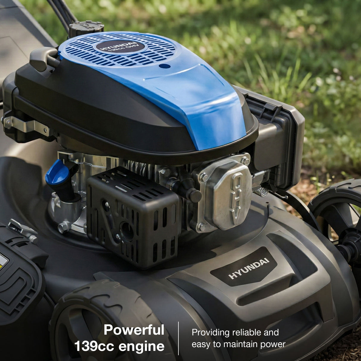 Hyundai 18" / 46cm Self-Propelled Petrol Lawnmower, 139cc, Mulching | HYM18150SPX