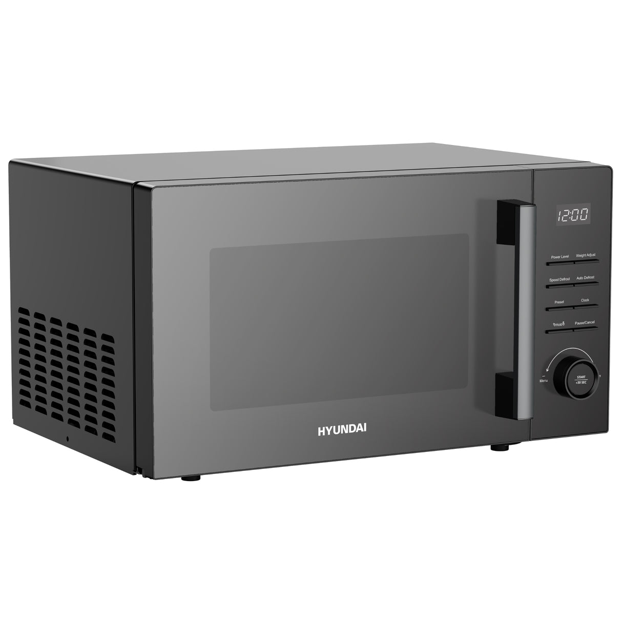 Hyundai 900W 23L Black Digital Microwave, Mirror-Effect Glass Door, Stainless Steel Interior | HYMW90023DB