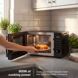 Hyundai 900W 23L Black Digital Microwave, Mirror-Effect Glass Door, Stainless Steel Interior | HYMW90023DB