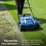 Hyundai 1600W 15'' 38cm Artificial Grass Sweeper Multi-use Brush 45L Collection Bag| HYSW1600E