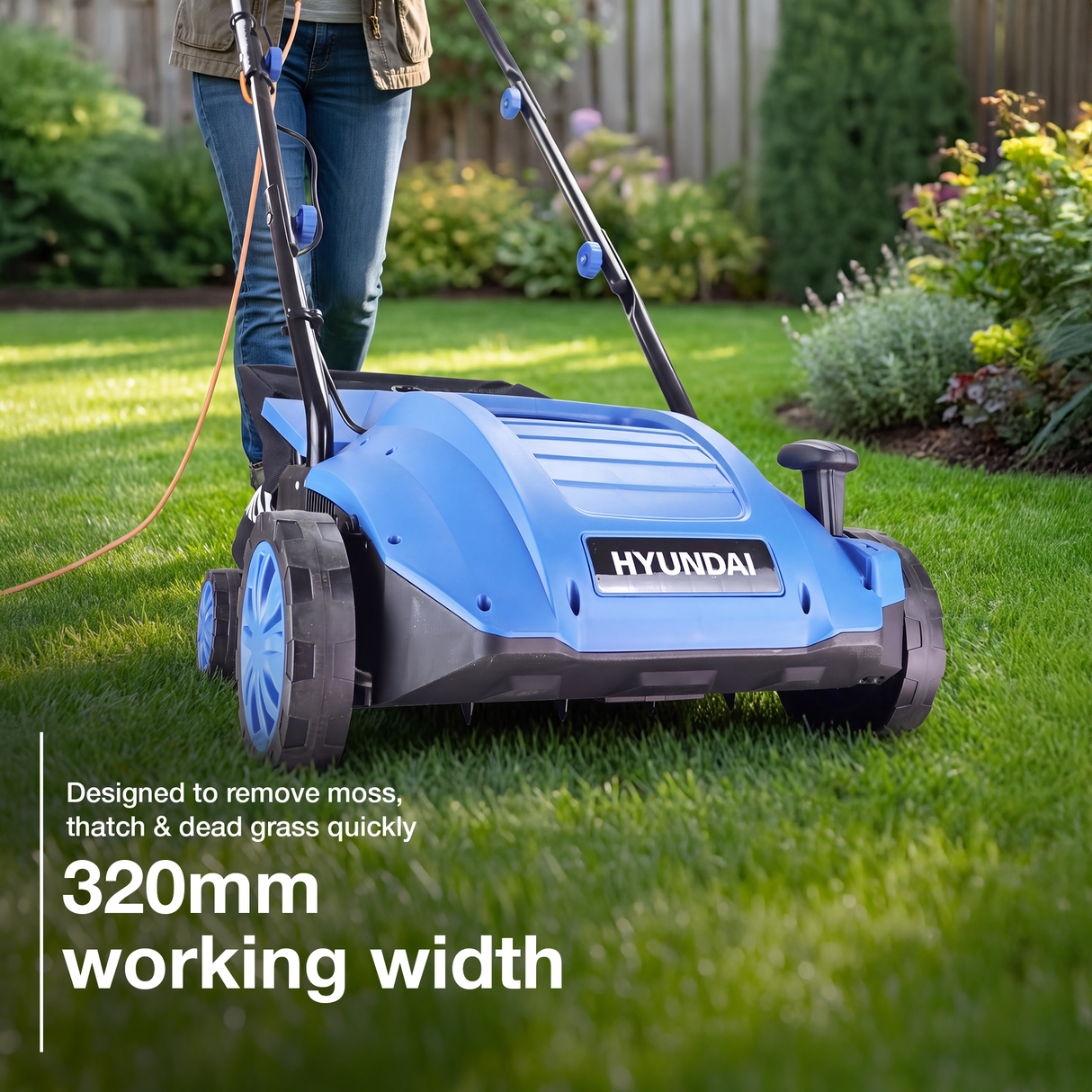 Hyundai 12.6'' / 32cm Electric Lawn Scarifier Aerator Lawn Rake 1500W 230V | HYSC1532E