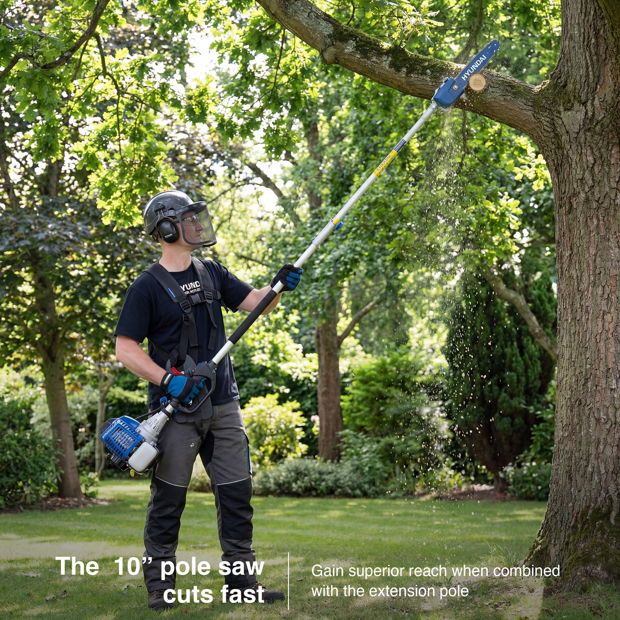 Hyundai 56cc Petrol Multi Tool, 5-in-1, Grass Trimmer, Brushcutter, Hedge Trimmer, Pole Saw | HYMT5600X