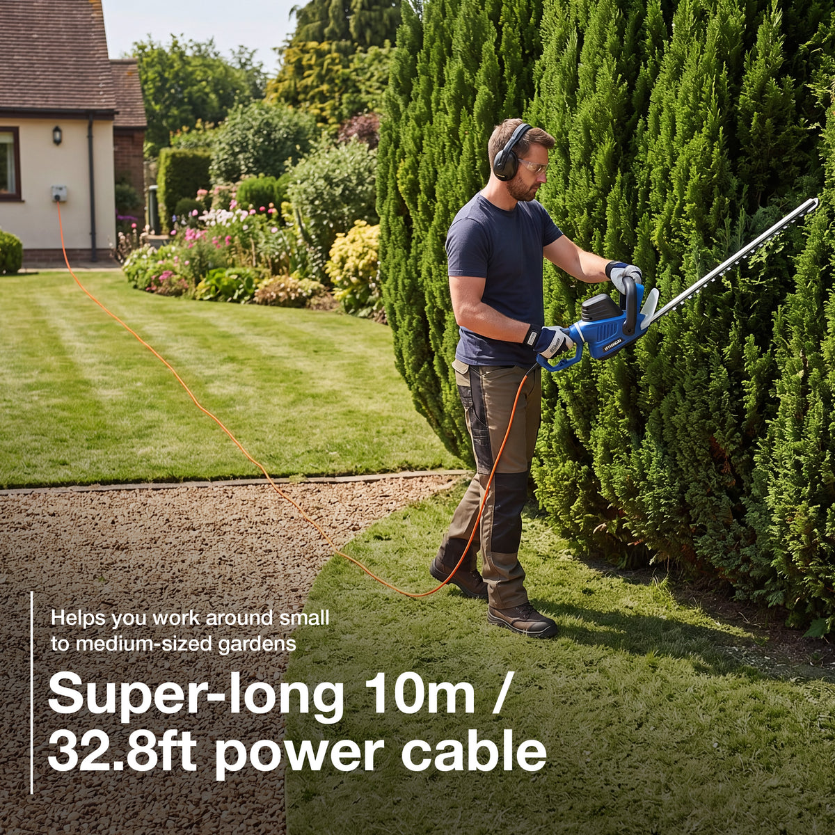 Hyundai 680W Corded Electric Hedge Trimmer, 24" / 61cm | HYHT680E