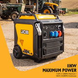 JCB, 11kW Three-Phase Inverter Generator, 400V/230V, Remote Start | JCB-IG12000DVE-3