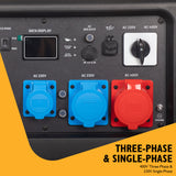 JCB, 11kW Three-Phase Inverter Generator, 400V/230V, Remote Start | JCB-IG12000DVE-3